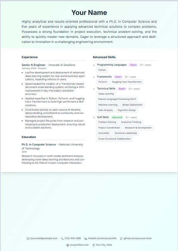 Resume template 2
